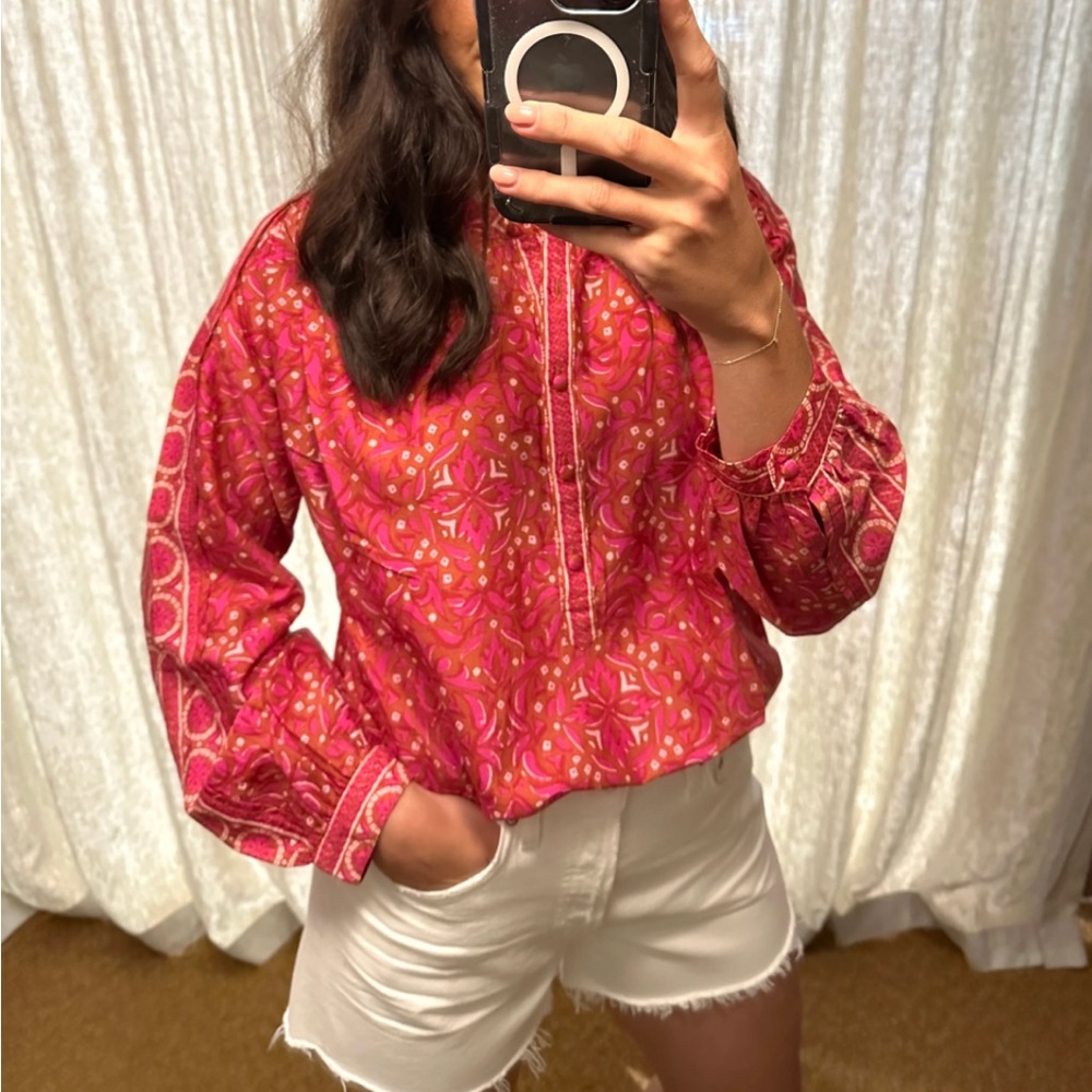 Xirena Arden Popover Long Sleeve Boho Blouse